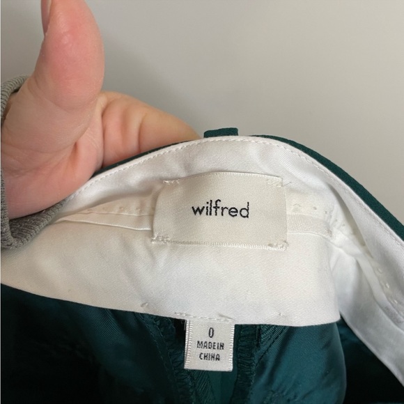 Aritzia Wilfred The Effortless Wide Leg Pant Kelly Green size 0 High Waist - Picture 3 of 6